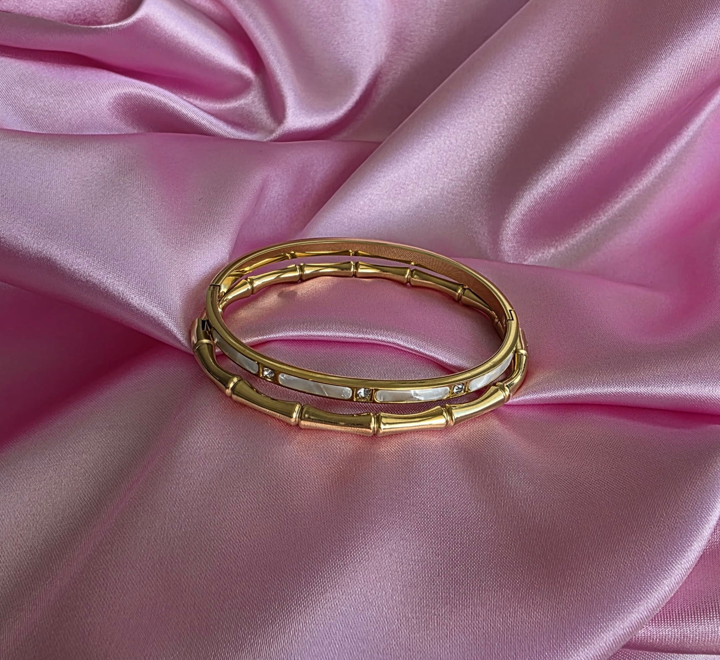 et de Pulseras 'Mármol Estelar' (Dúo Bambú y Brillo) | Manuelita LO