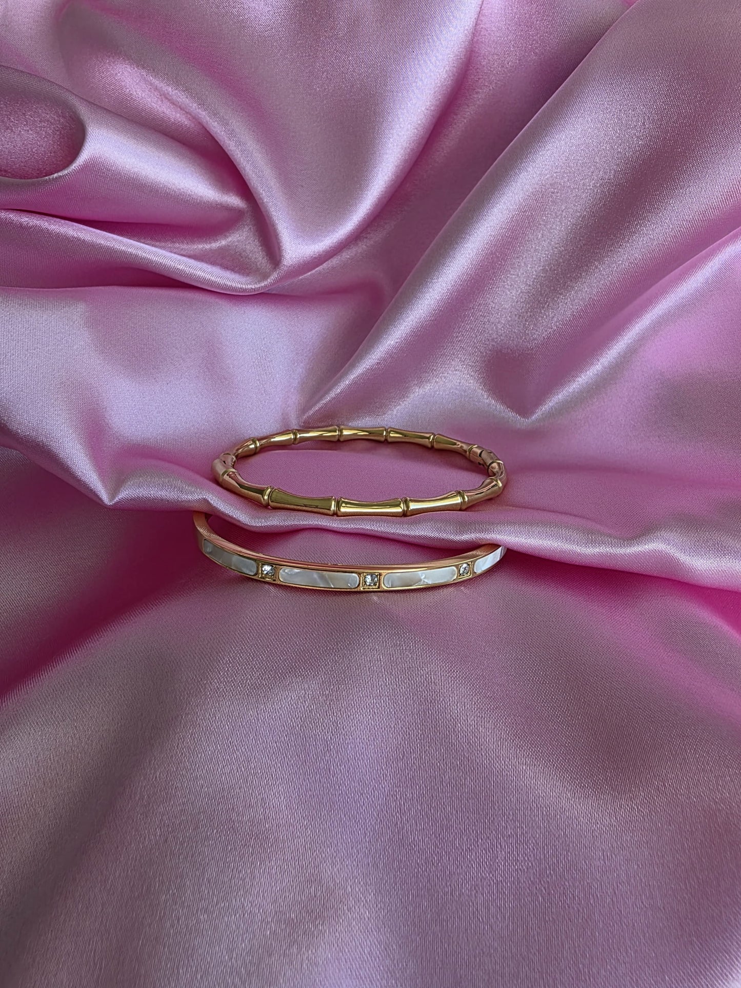 et de Pulseras 'Mármol Estelar' (Dúo Bambú y Brillo) | Manuelita LO