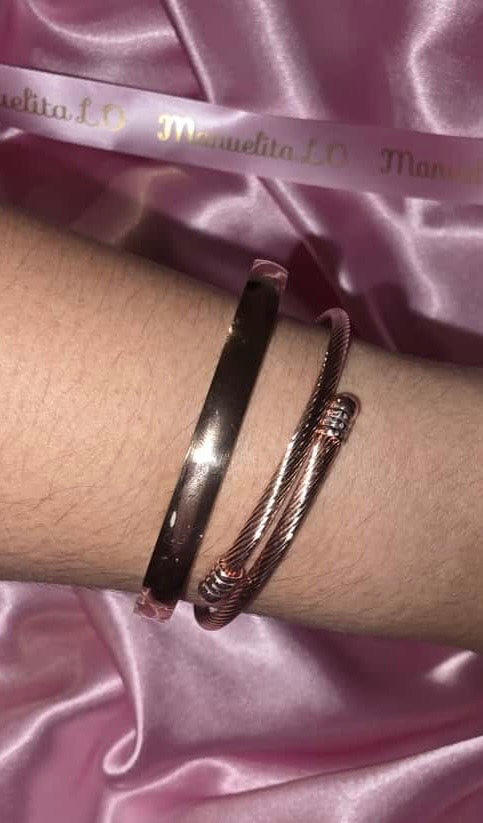 Set de Pulseras 'Atardecer' (Dúo Oro Rosa) | Manuelita LO